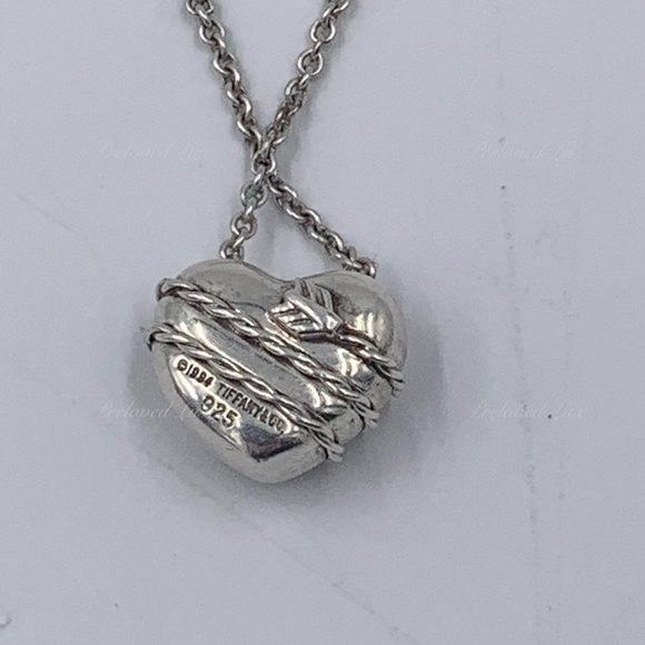 Authentic Tiffany & Co Silver Solid Heart Necklace - Picture 4 of 9